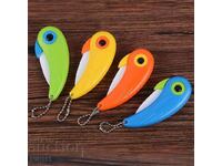 Folding pocket knife bird, parrot, canary