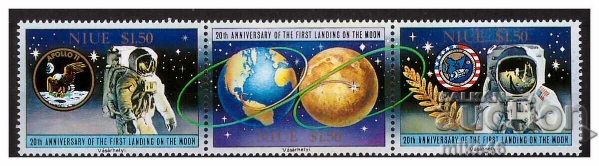 NIUE 1989 20 de ani de la aterizarea Lunii seria pură Mich.20