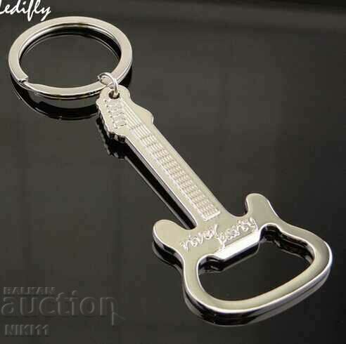 Guitar opener for non-alcoholic beer, key ring