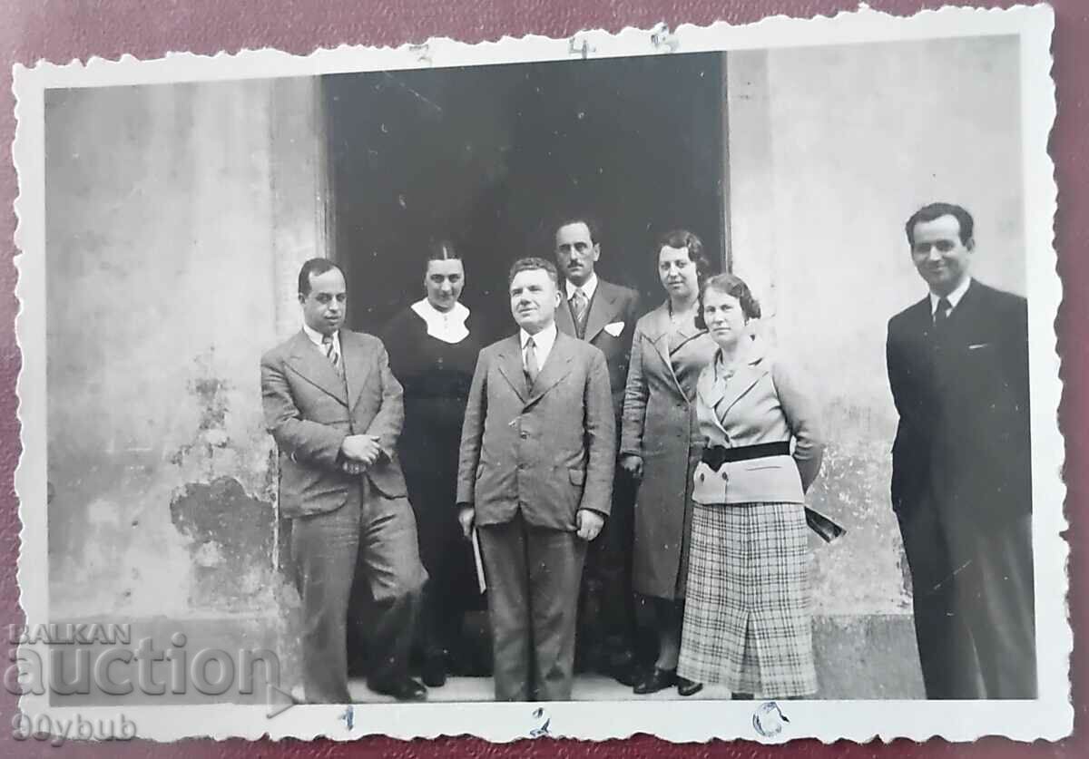 Стара снимка 1937 известни личности Дим. Катарински и други