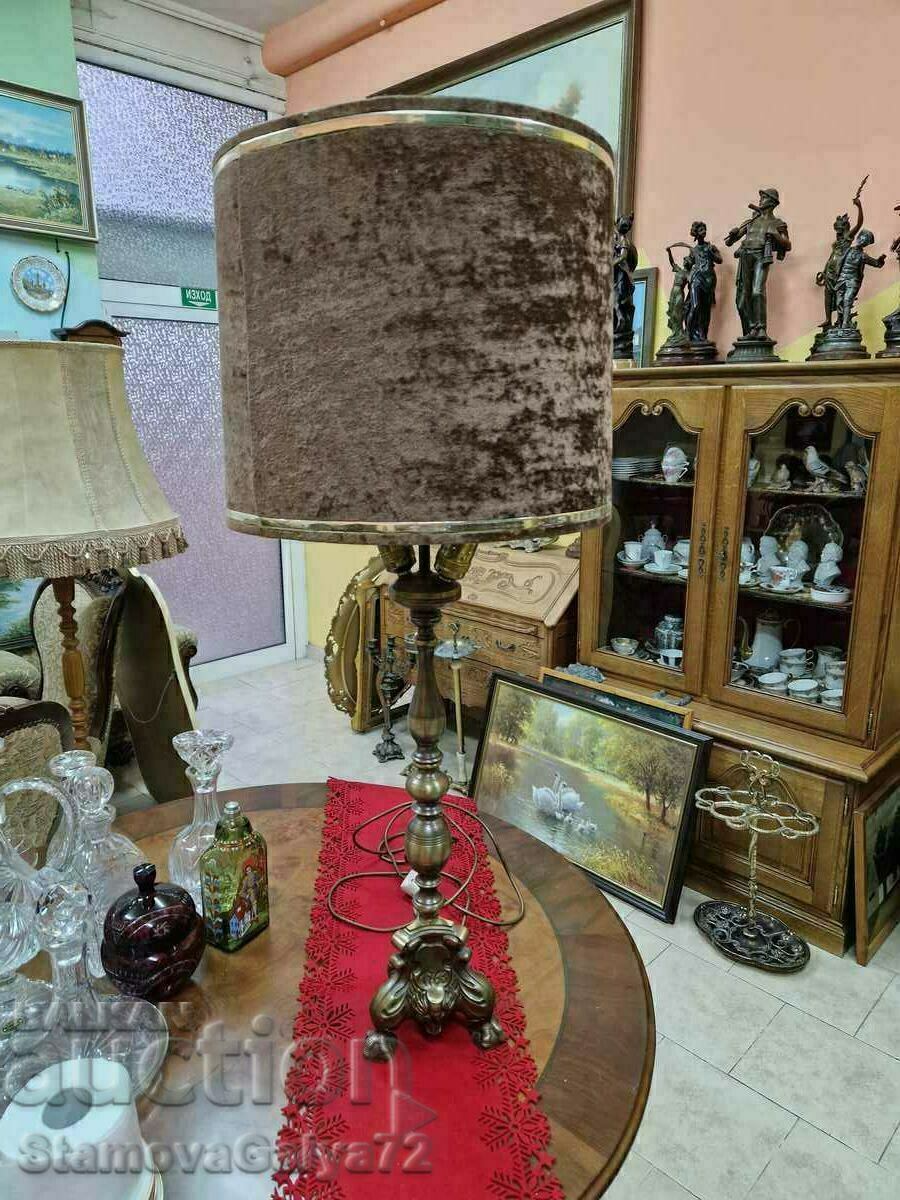 Lampă de noapte antică unică din bronz belgian