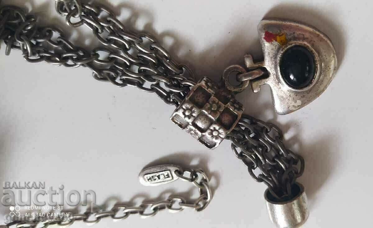 Auction FLASH branded necklace with black onyx Auction FLASH branded necklace with black onyx