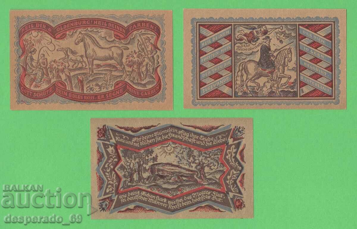 Auction (¯`'•.¸NOTGELD (city. Oldenburg) 1921 UNC -6 pcs. banknotes.•'´¯) Auction (¯`'•.¸NOTGELD (city. Oldenburg) 1921 UNC -6 pcs. banknotes.•'´¯)