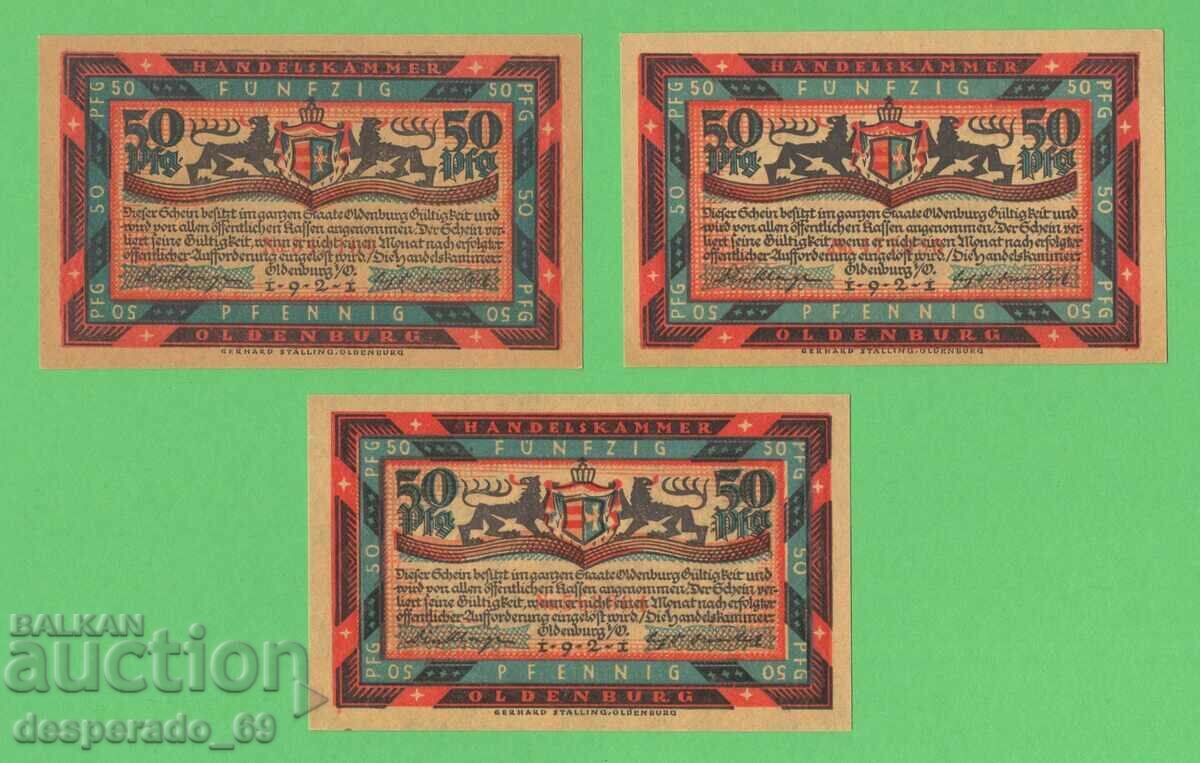 Livrarea (¯`'•.¸NOTGELD (oraș. Oldenburg) 1921 UNC -6 buc. bancnote.•'´¯)
