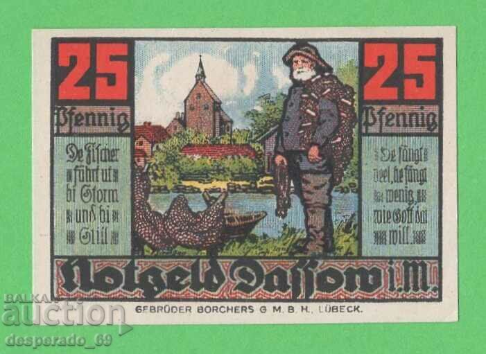 (¯`'•.¸NOTGELD (гр. Dassow) 1922 UNC -25 пфенига¸.•'´¯)