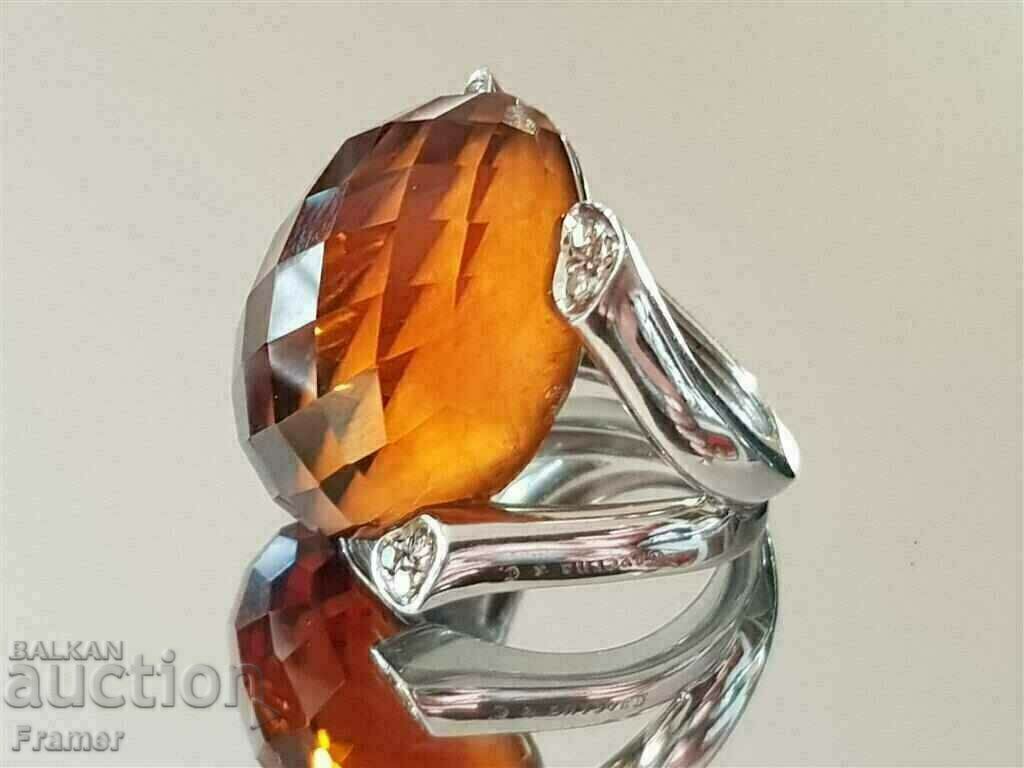 Delivery of GOLD 18K DIAMONDS 12 DIAMONDS HUGE CITRINE RING Delivery of GOLD 18K DIAMONDS 12 DIAMONDS HUGE CITRINE RING