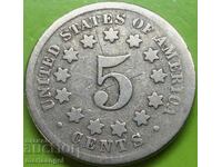 САЩ 5 цента 1868 ЩИТ никел 2