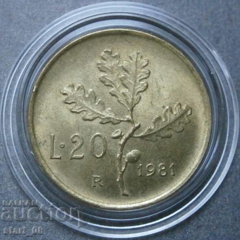 Ιταλία 20 λίρες το 1981