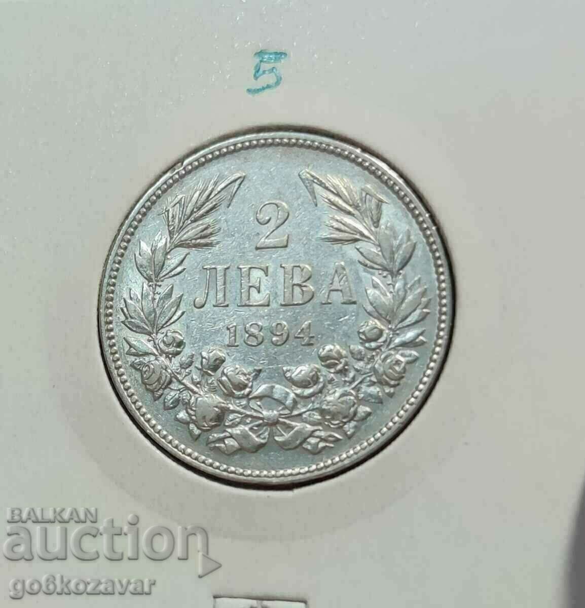 Bulgaria 2 BGN 1894 Silver! Rare.!