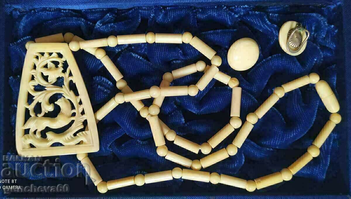 Colier și cercei VINTAGE Ivory, kips, argint - 7 Colier și cercei VINTAGE Ivory, kips, argint - 7