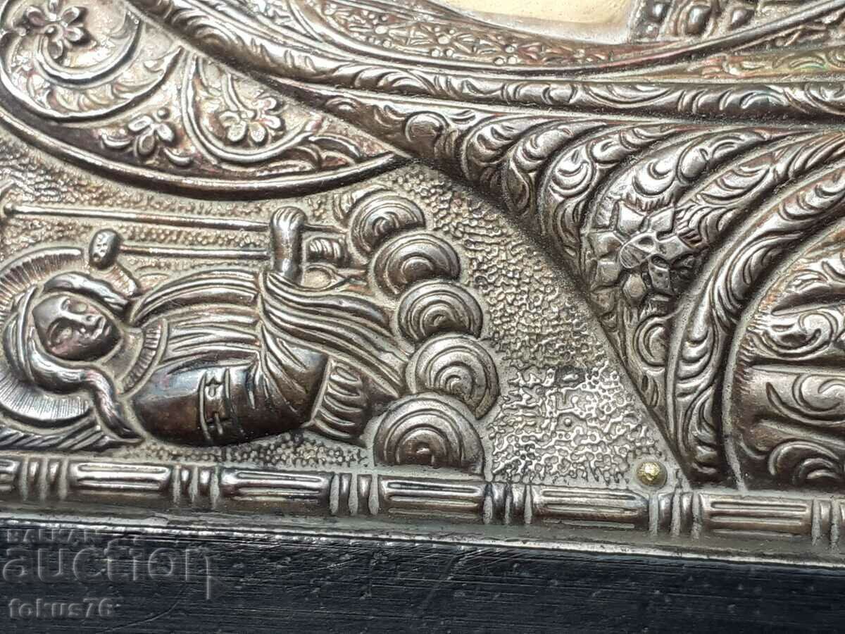 Delivery of Uniquely beautiful silver icon of the Mother of God with the baby