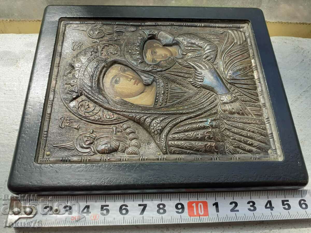 Uniquely beautiful silver icon of the Mother of God with the baby - 6