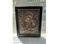 Uniquely beautiful silver icon of the Mother of God with the baby