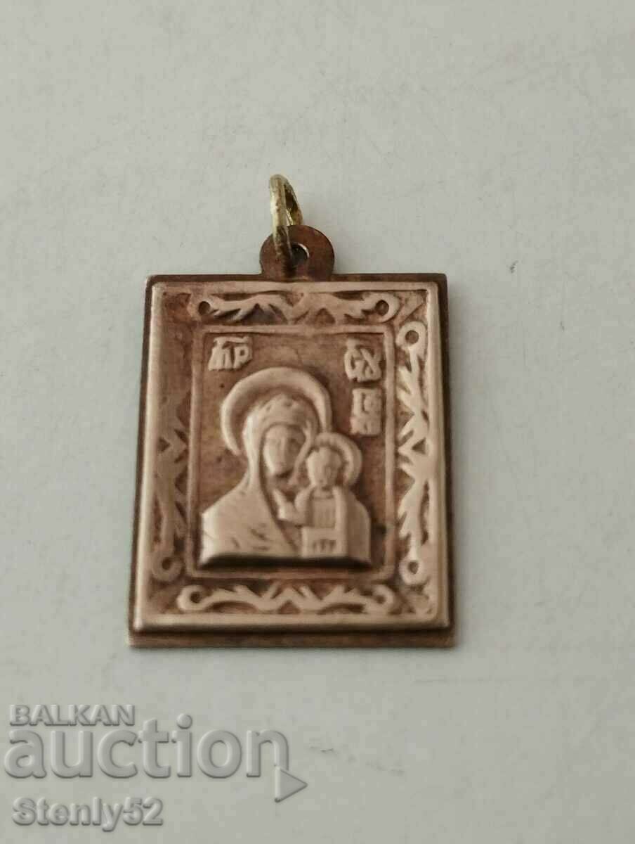 Medallion icon of the Virgin Mary measuring 1.9/1.5 cm