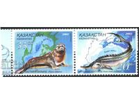 Pure Stamps Fauna Seal Fish 2002 from Kazakhstan