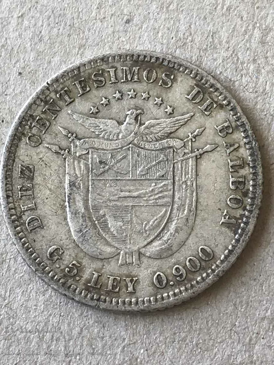 Panama 10 Centesimos of Balboa 1904 Silver Panama 10 Centesimos of Balboa 1904 Silver