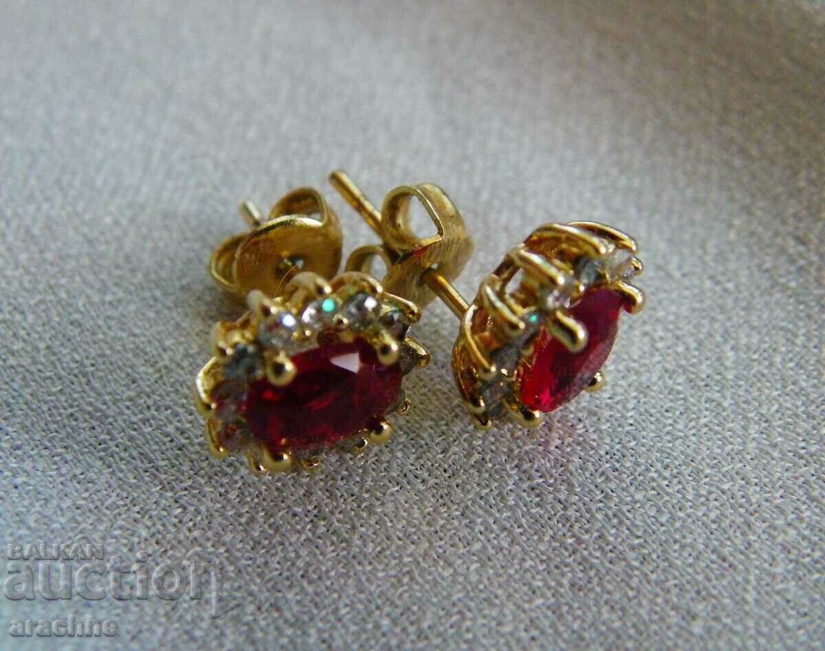 Gold plated silver earrings - 5