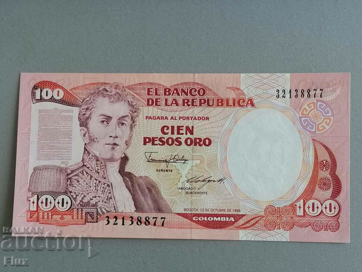 Τραπεζογραμμάτιο - Κολομβία - 100 πέσος UNC | 1986