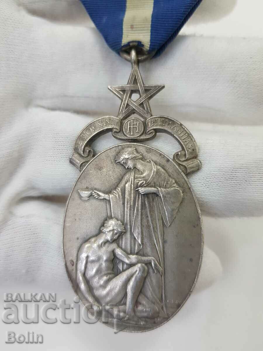 Рядък сребърен масонски медал, знак Англия № 3523 с цена € 95.00 | 185.80 лв.