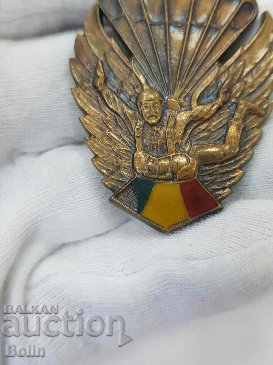 Παράδοση Σπάνιο ρουμανικό στρατιωτικό σήμα αλεξίπτωτου Παράδοση Σπάνιο ρουμανικό στρατιωτικό σήμα αλεξίπτωτου