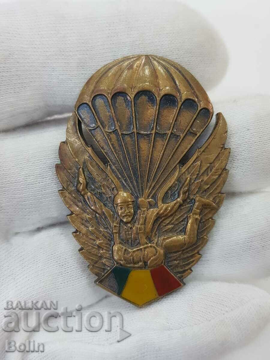 Рядък румънски военен парашутискти знак