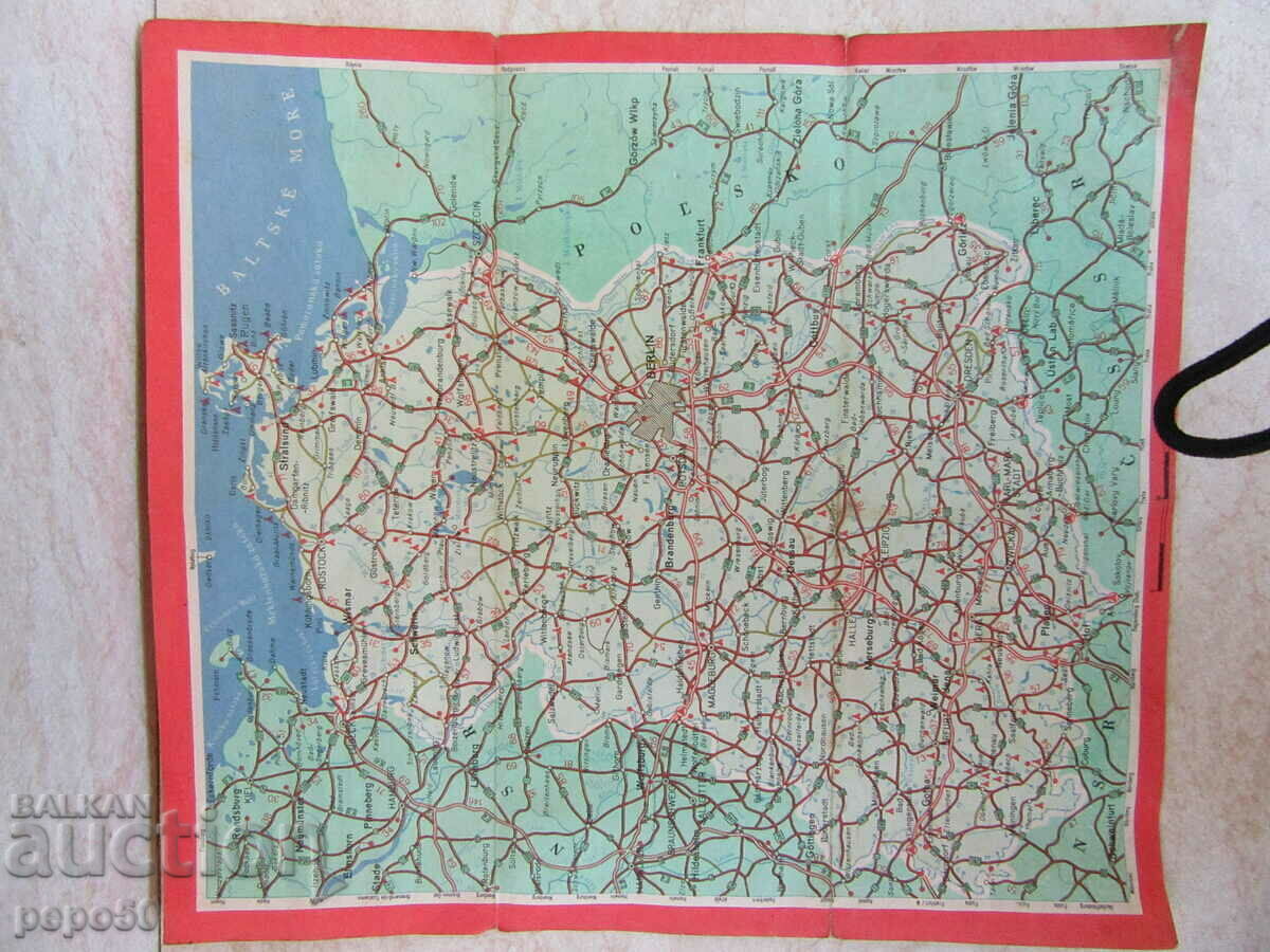MINI MAP OF THE FORMER GDR - 1985. - 28 x 25 cm. with price 2.00 BGN | € 1.02