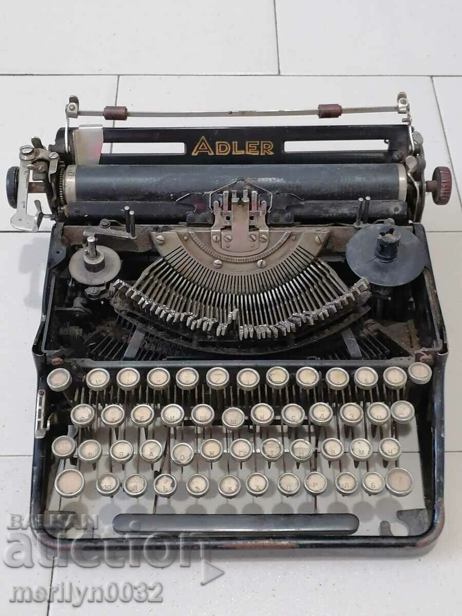 Немска пишеща машина  Adler Адлер на кирилица  WW1 WW2