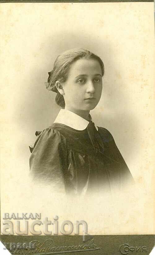 СТАРА ФОТОГРАФИЯ - КАРТОН - ИВ.КАРАСТОЯНОВ – СОФИЯ - М0534