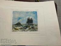 Landscape unknown Bulgarian author UNSIGNED monotype