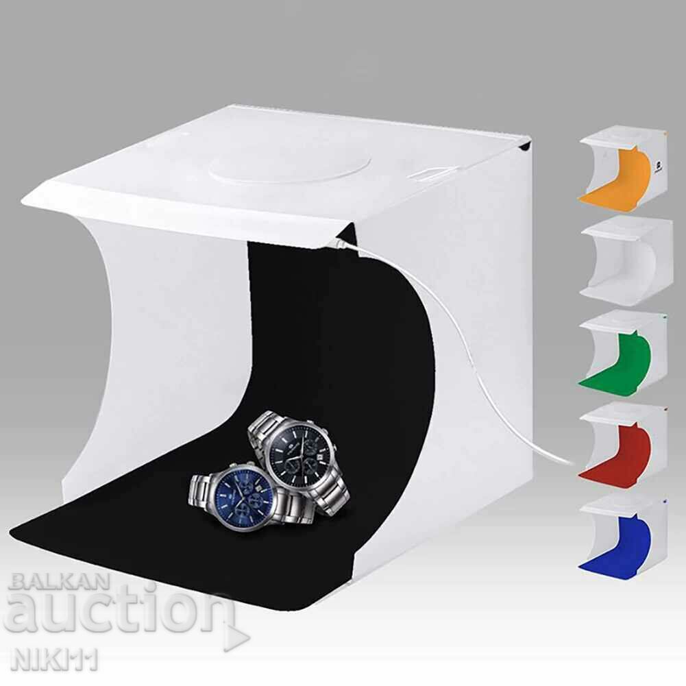 Portable Photo studio, Photo box with LED panel, Set with price 39.00 BGN | € 19.94 Portable Photo studio, Photo box with LED panel, Set with price 39.00 BGN | € 19.94