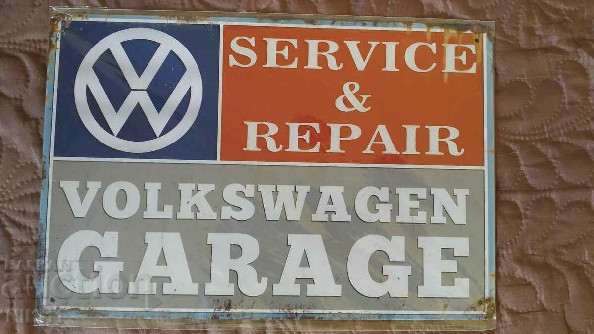 Μεταλλική πλάκα Volkswagen, γκαράζ / service Volkswagen