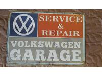 Μεταλλική πλάκα Volkswagen, γκαράζ / service Volkswagen