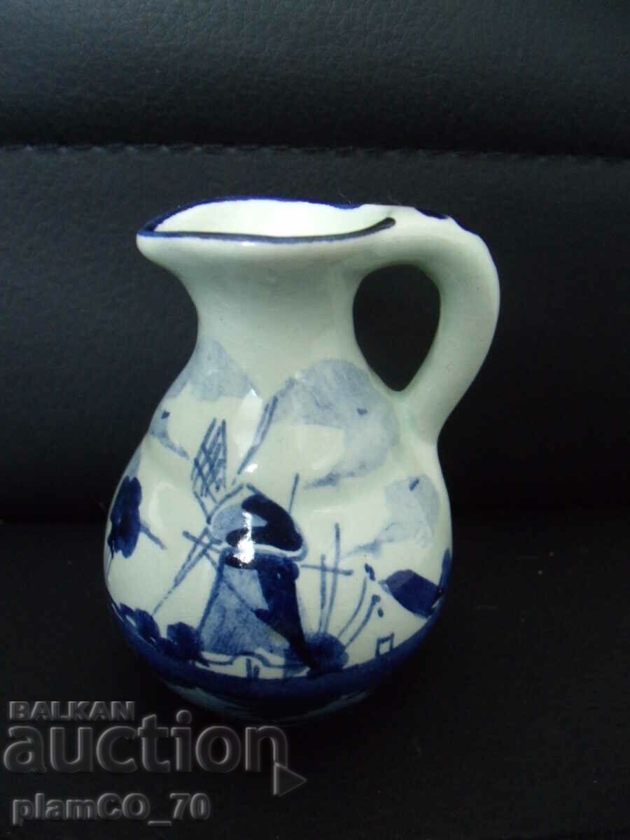 #*7110 old small porcelain jug - delfts