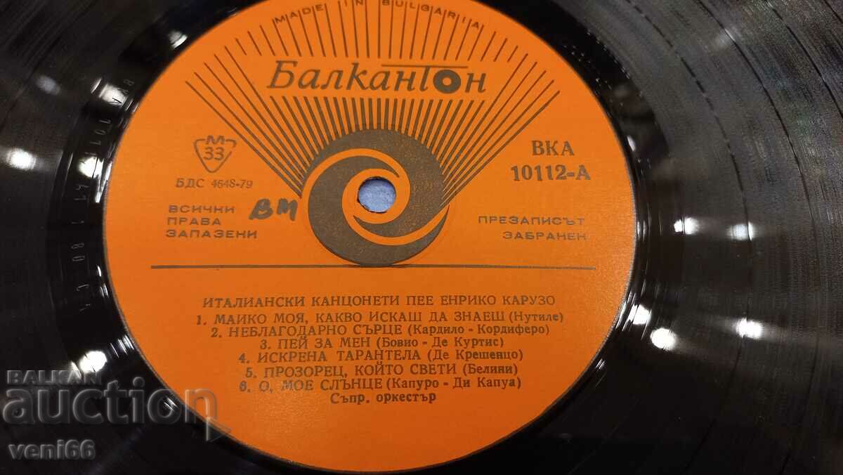 Auction VKA 10112 - Enrico Caruso Auction VKA 10112 - Enrico Caruso