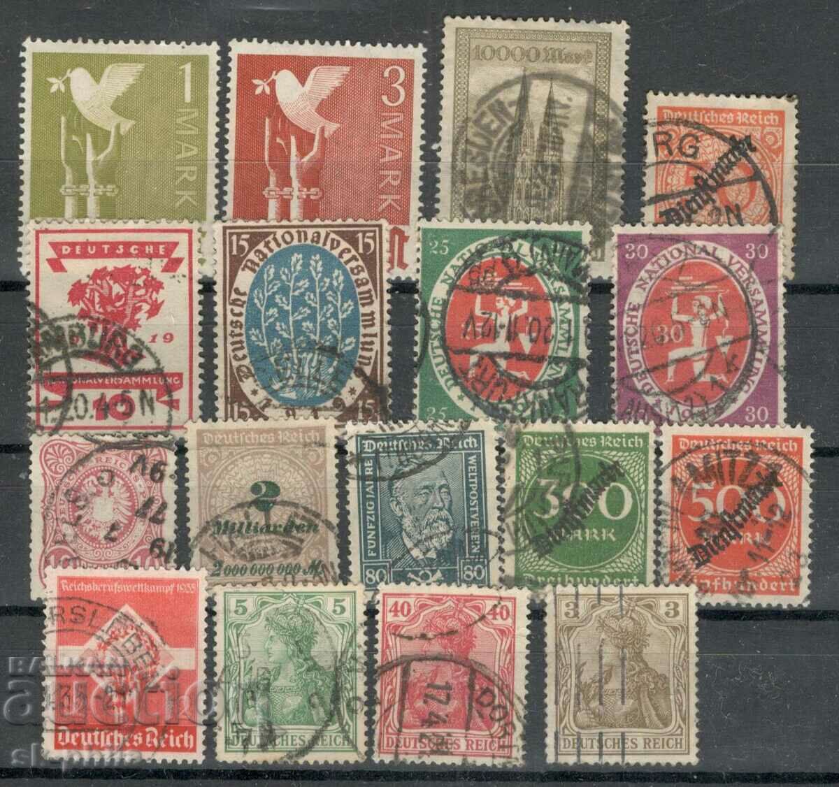 Postage stamps - mix - lot 102, Reich - 17 stamps