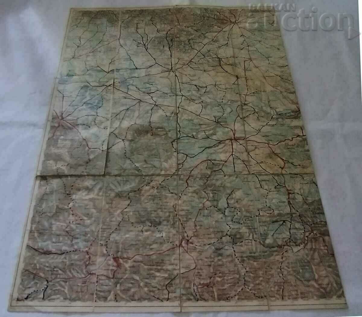 Military Map Headquarters Stara Zagora Haskovo, Localities.. Before 1912-13