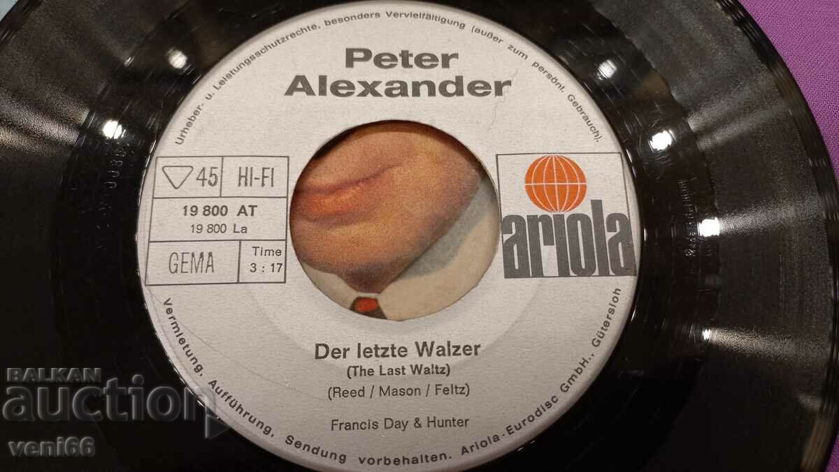 Παράδοση Δίσκος γραμμοφώνου - μικρού σχήματος Peter Alexander
