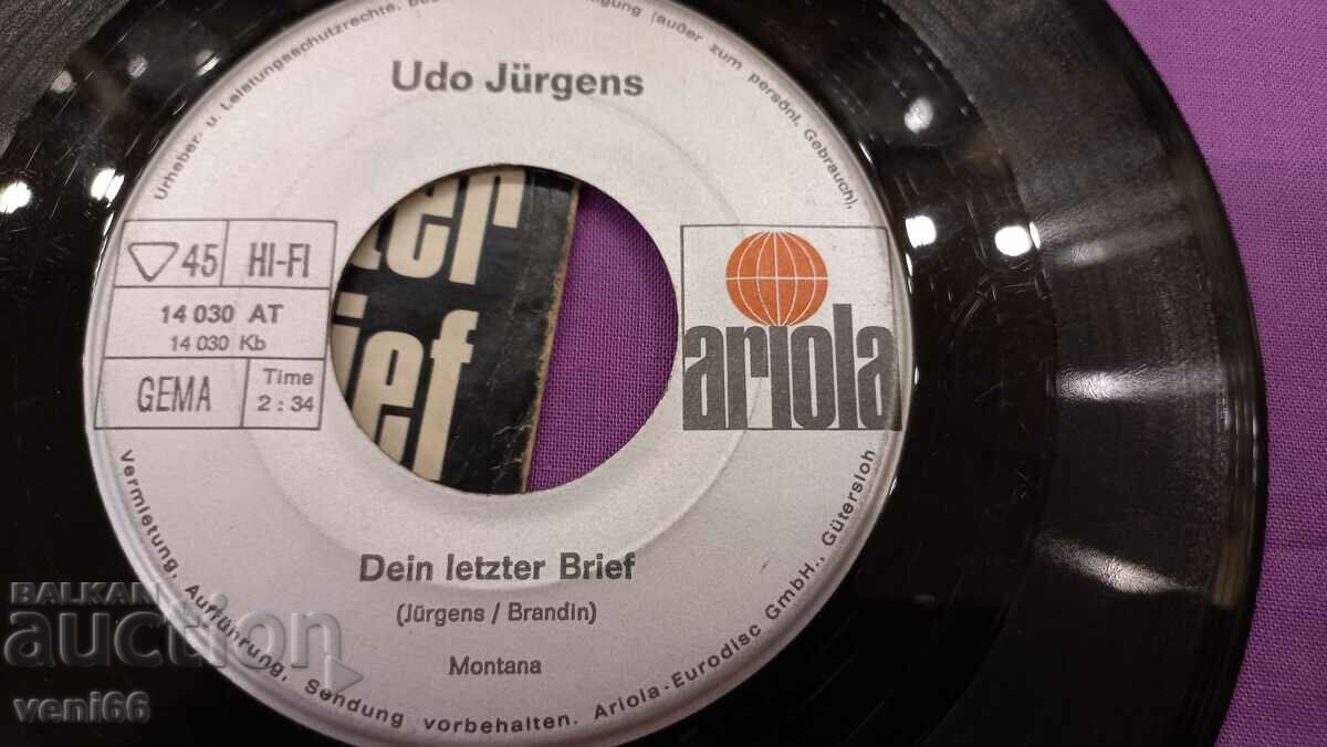 Auction Gramophone record - small format Udo Jurgens Auction Gramophone record - small format Udo Jurgens