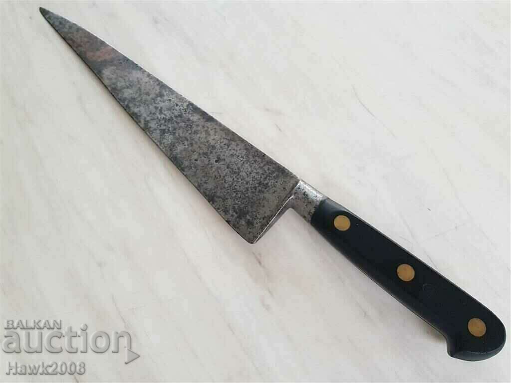 Auction Unique old interesting quality forged knife bronze rivets Auction Unique old interesting quality forged knife bronze rivets
