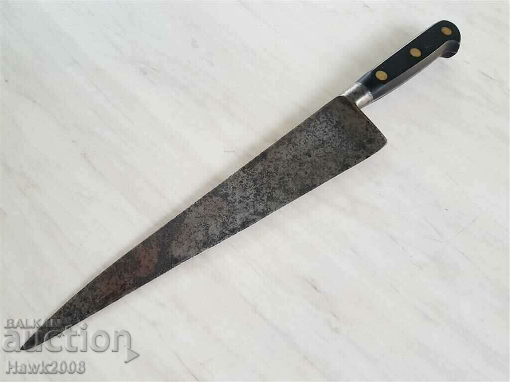 Unique old interesting quality forged knife bronze rivets Unique old interesting quality forged knife bronze rivets