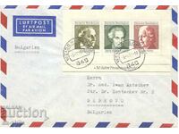 Пощенски плик - пътувал с блок - немски политички