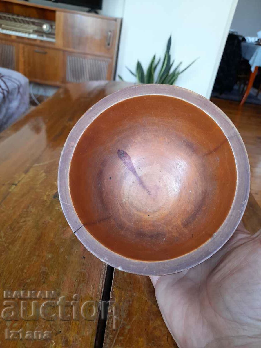 Old wooden bowl, bowl with price 20.00 BGN | € 10.23 Old wooden bowl, bowl with price 20.00 BGN | € 10.23