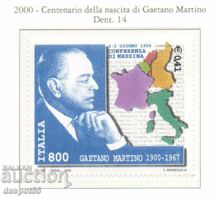 2000. Италия. 100 години от рождението на Гаетано Мартино.