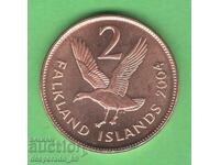 (¯`'•.¸ 2 πένες 2004 FALKLAND ISLANDS UNC ¸.•'´¯)