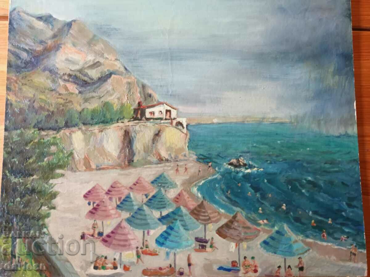 On the beach, oil/phaser with price 150.00 BGN | € 76.69