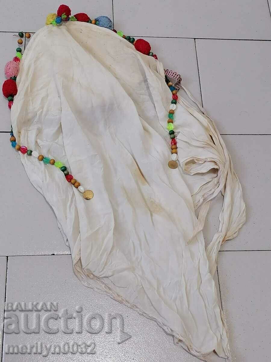 Παράδοση Κασκόλ με χάντρες, φούντες, νομίσματα, κοστούμι με χάντρες, αρχές 20ου αιώνα