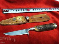 OLD GERMAN HUNTING AND TOURIST KNIFE WITH COMPASS, horn