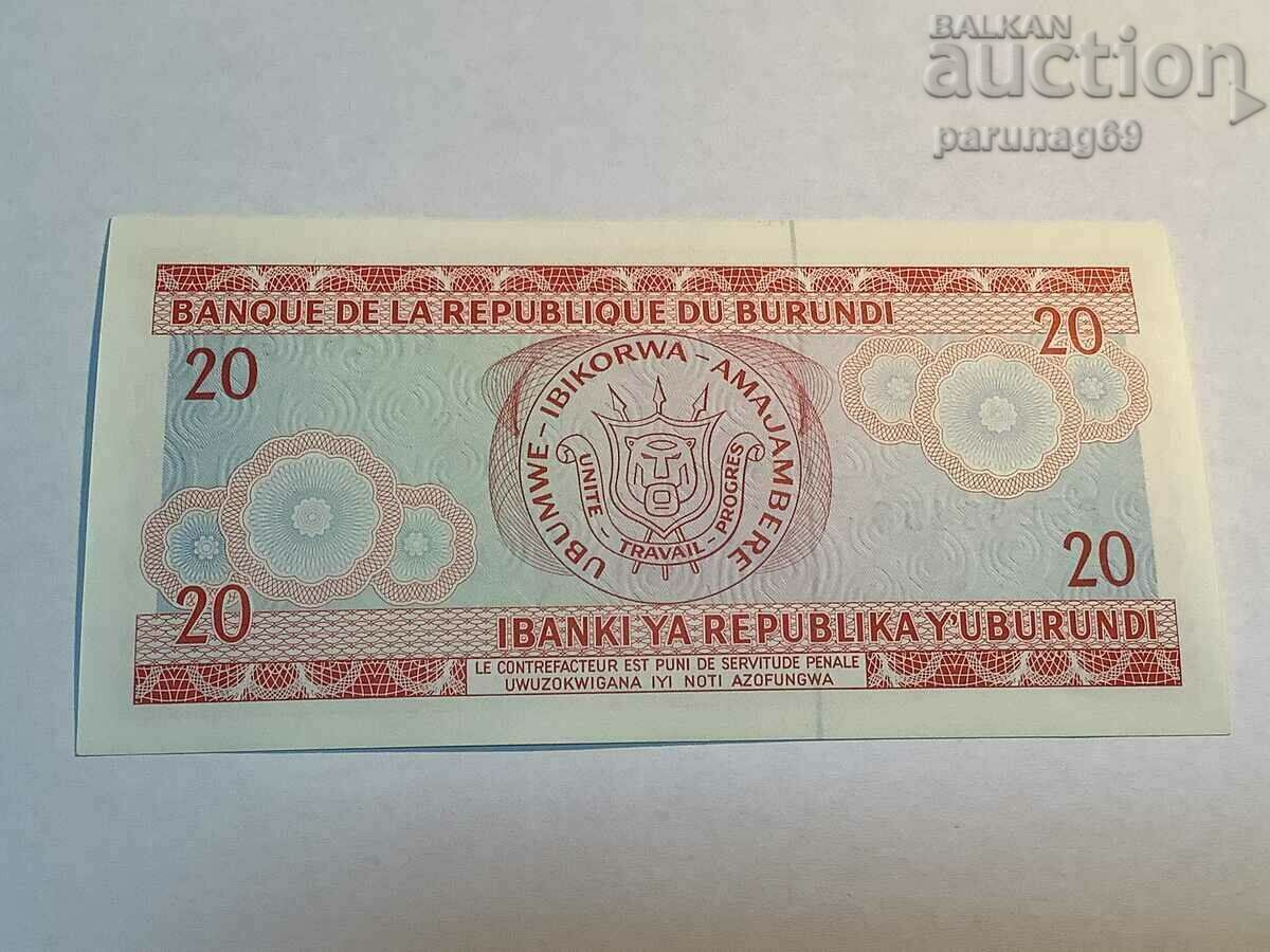Burundi 20 francs 1991 with price 2.50 BGN | € 1.28