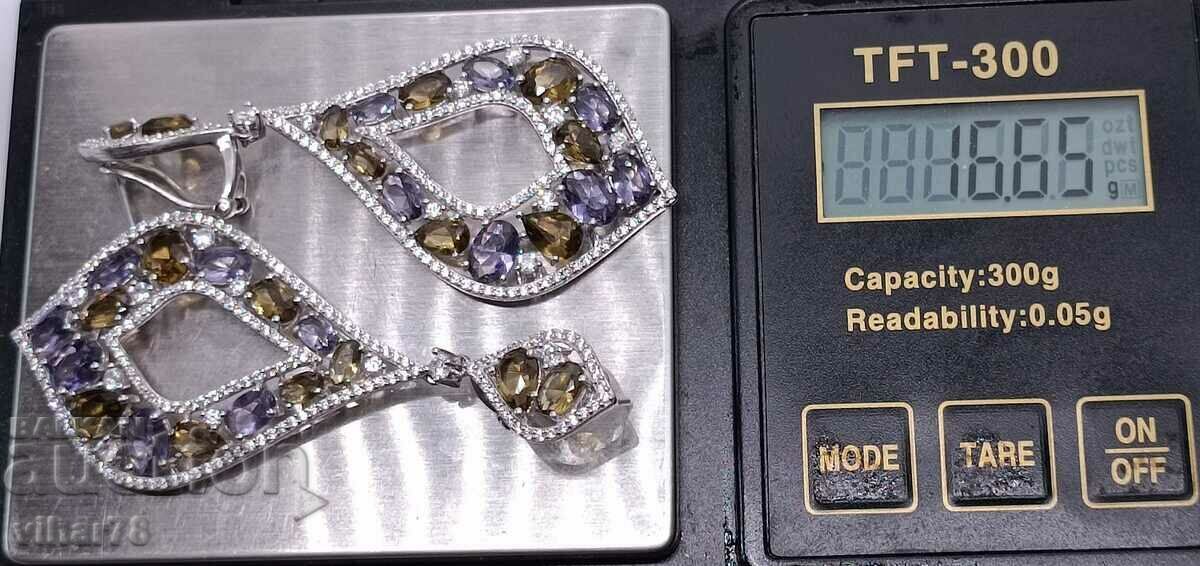 Delivery of Silver earrings with amethyst and citrine Delivery of Silver earrings with amethyst and citrine