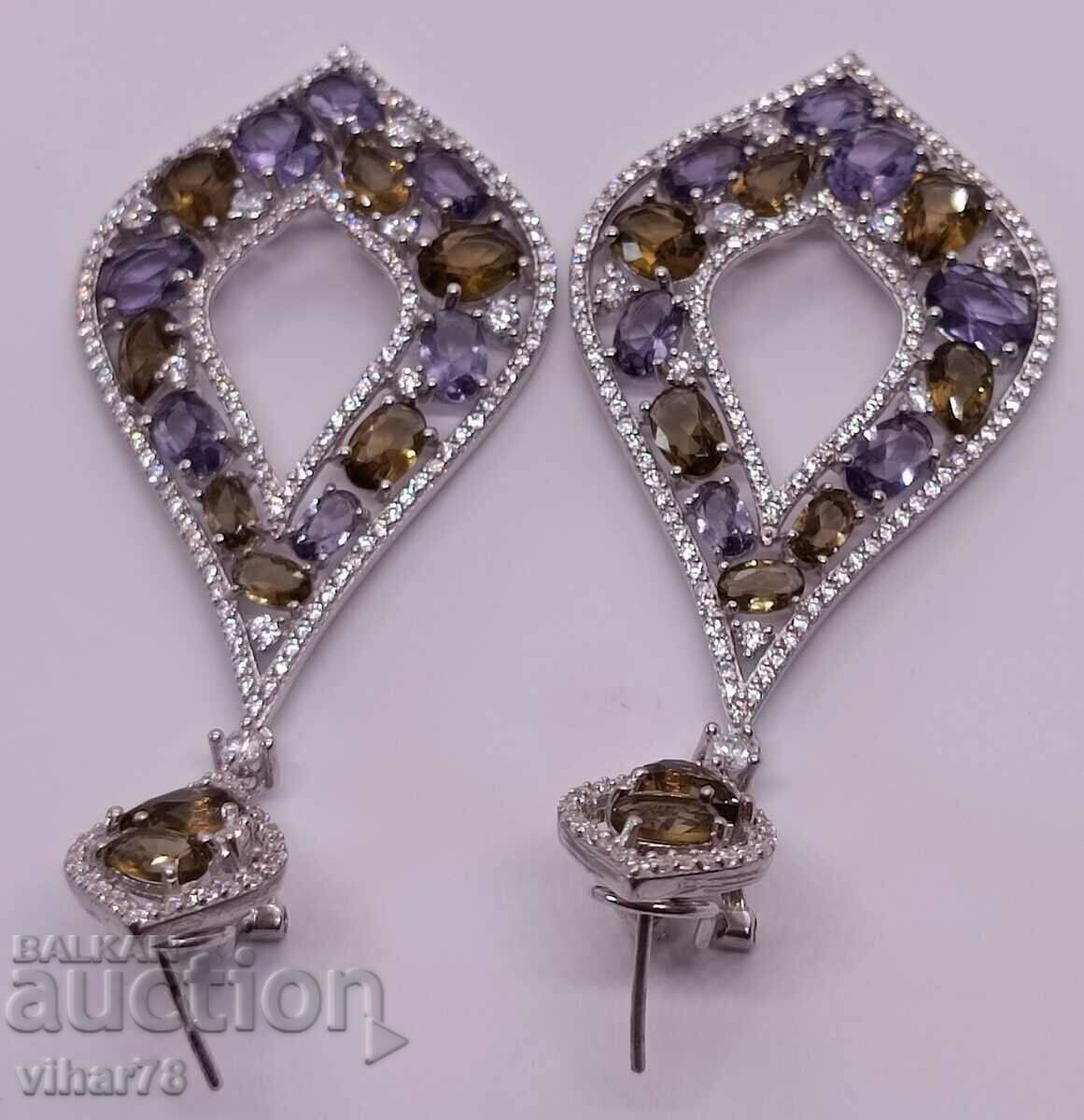 Silver earrings with amethyst and citrine - 5 Silver earrings with amethyst and citrine - 5
